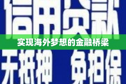 崖州实现海外梦想的金融桥梁
