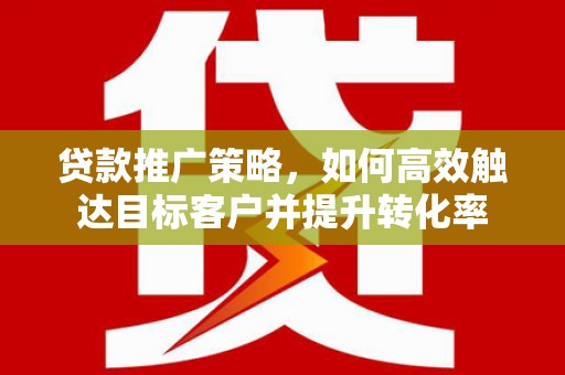 紫云贷款推广策略，如何高效触达目标客户并提升转化率