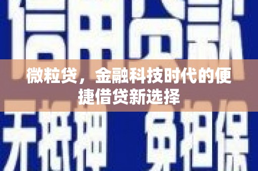 敦煌微粒贷，金融科技时代的便捷借贷新选择